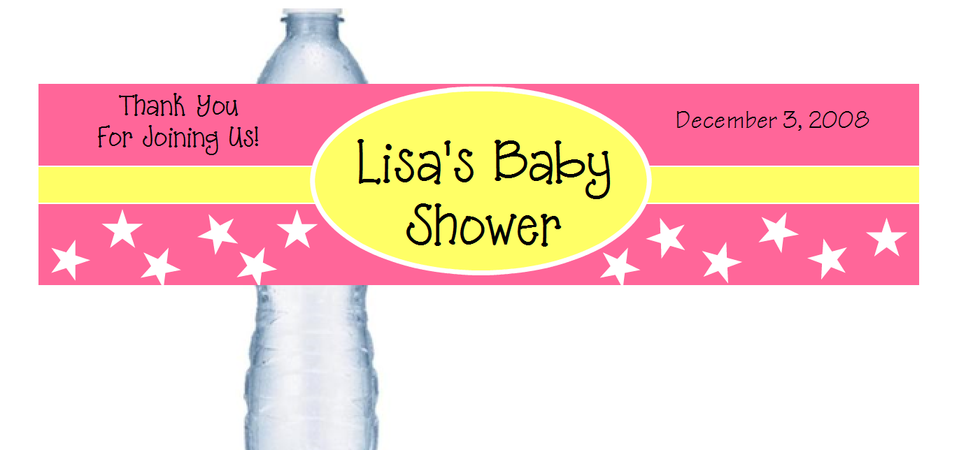 Water Bottle Baby Shower Labels